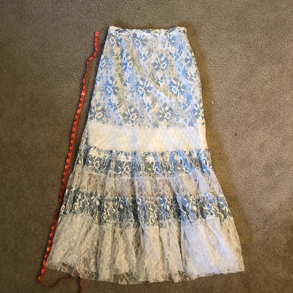 Lace blue and white Casadei Skirt